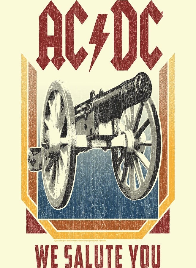 American Classics تيشيرت أمريكي كلاسيكي لفرقة الروك الثقيل ACDC، بتصميم طبيعي، مقاس كبير جدًا (XX-Large)، لون عاجي. - Image 2